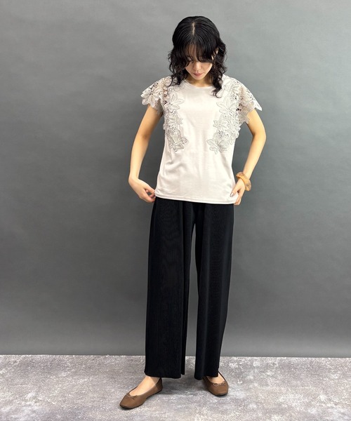 セール】袖レースプルオーバー（Tシャツ/カットソー）｜NICOLE