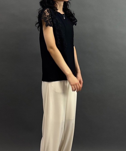 セール】袖レースプルオーバー（Tシャツ/カットソー）｜NICOLE