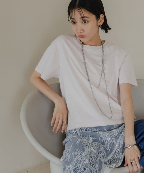 LOWRYS FARM（ローリーズファーム）の「ヴィンテージロゴＴＥＥ　576421（Tシャツ/カットソー・レディース・グレー/ピンク/ホワイト/チャコールグレー・FREE）」の4枚目の写真