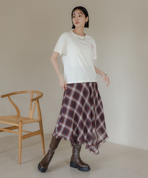 LOWRYS FARM（ローリーズファーム）の「ヴィンテージロゴＴＥＥ　576421（Tシャツ/カットソー・レディース・グレー/ピンク/ホワイト/チャコールグレー・FREE）」の6枚目の写真