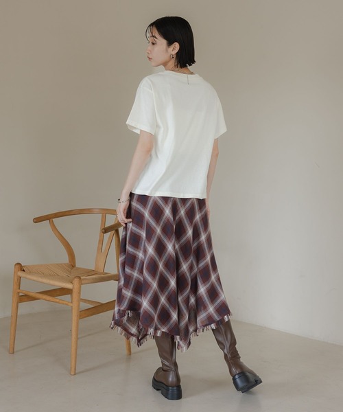 LOWRYS FARM（ローリーズファーム）の「ヴィンテージロゴＴＥＥ　576421（Tシャツ/カットソー・レディース・グレー/ピンク/ホワイト/チャコールグレー・FREE）」の7枚目の写真