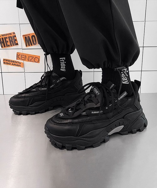 shoes365(シューズスリーシックスファイヴ)の「【SHOES 365】厚底ダッドスニーカー メンズ(スニーカー・メンズ・ブラック/ホワイト・24.5cm/25.5cm/26.5cm/25.0cm/26.0cm/27.0cm)」の2枚目の写真