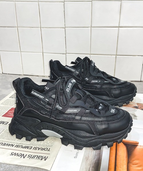 shoes365(シューズスリーシックスファイヴ)の「【SHOES 365】厚底ダッドスニーカー メンズ(スニーカー・メンズ・ブラック/ホワイト・24.5cm/25.5cm/26.5cm/25.0cm/26.0cm/27.0cm)」の6枚目の写真