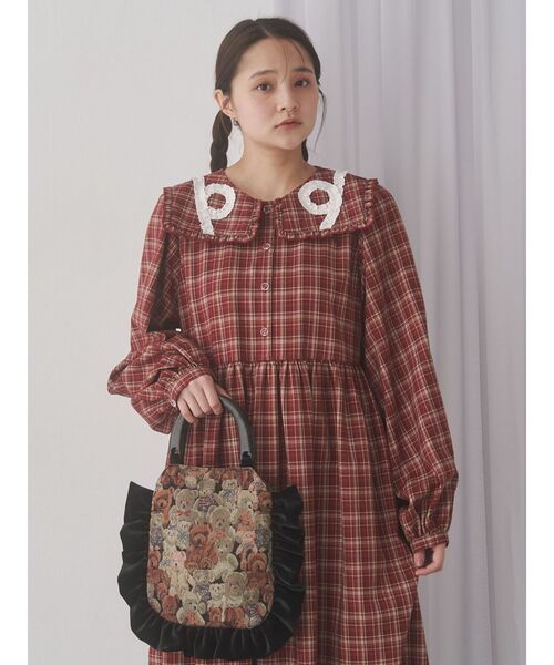 merry jenny（メリージェニー）の「bearジャガードハンドバッグ（ハンドバッグ・レディース・ブラック/ボルドー/ベージュ・FREE）」の6枚目の写真