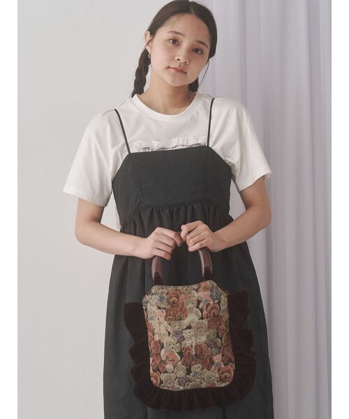 merry jenny（メリージェニー）の「bearジャガードハンドバッグ（ハンドバッグ・レディース・ブラック/ボルドー/ベージュ・FREE）」の11枚目の写真