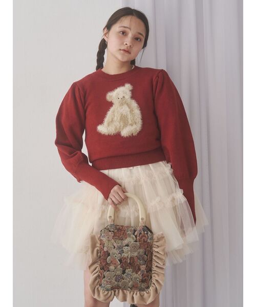 merry jenny（メリージェニー）の「bearジャガードハンドバッグ（ハンドバッグ・レディース・ブラック/ボルドー/ベージュ・FREE）」の17枚目の写真