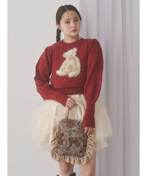 merry jenny（メリージェニー）の「bearジャガードハンドバッグ（ハンドバッグ・レディース・ブラック/ボルドー/ベージュ・FREE）」の18枚目の写真