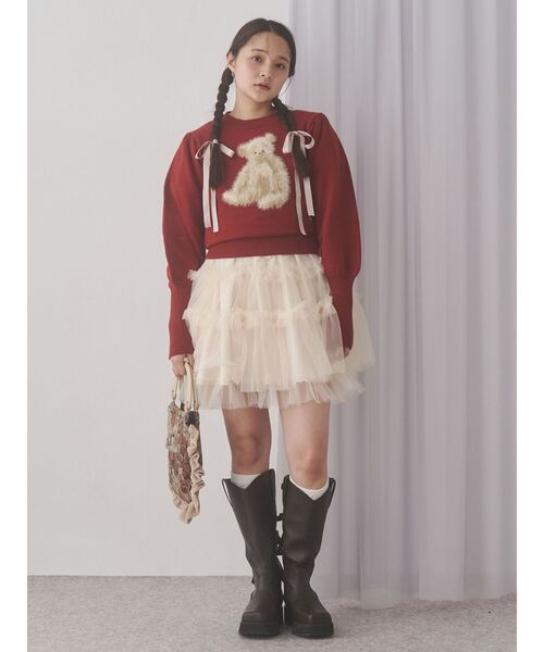 merry jenny（メリージェニー）の「bearジャガードハンドバッグ（ハンドバッグ・レディース・ブラック/ボルドー/ベージュ・FREE）」の19枚目の写真