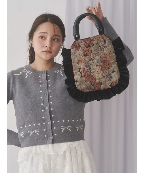 merry jenny（メリージェニー）の「bearジャガードハンドバッグ（ハンドバッグ・レディース・ブラック/ボルドー/ベージュ・FREE）」の20枚目の写真