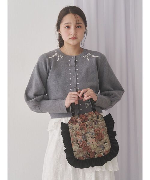 merry jenny（メリージェニー）の「bearジャガードハンドバッグ（ハンドバッグ・レディース・ブラック/ボルドー/ベージュ・FREE）」の22枚目の写真