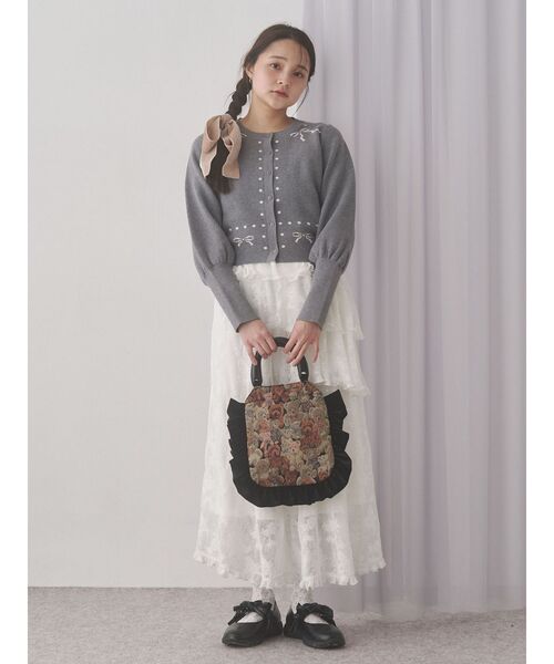 merry jenny(メリージェニー)の「bearジャガードハンドバッグ(ハンドバッグ・レディース・ブラック/ボルドー/ベージュ・FREE)」の7枚目の写真