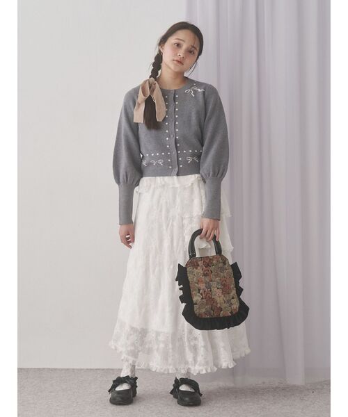 merry jenny(メリージェニー)の「bearジャガードハンドバッグ(ハンドバッグ・レディース・ブラック/ボルドー/ベージュ・FREE)」の8枚目の写真