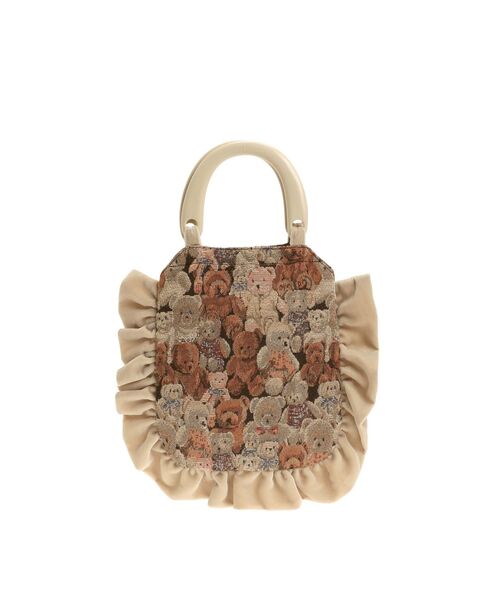 merry jenny(メリージェニー)の「bearジャガードハンドバッグ(ハンドバッグ・レディース・ブラック/ボルドー/ベージュ・FREE)」の2枚目の写真