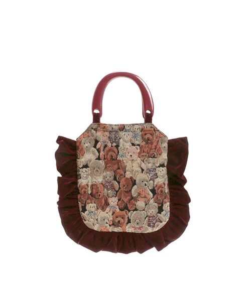 merry jenny(メリージェニー)の「bearジャガードハンドバッグ(ハンドバッグ・レディース・ブラック/ボルドー/ベージュ・FREE)」の3枚目の写真