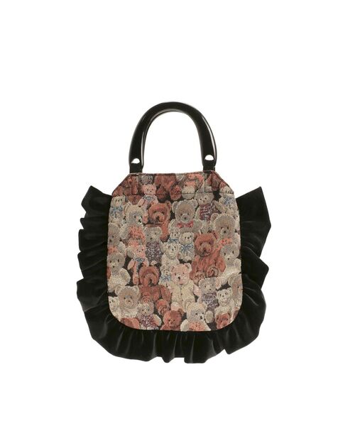 merry jenny(メリージェニー)の「bearジャガードハンドバッグ(ハンドバッグ・レディース・ブラック/ボルドー/ベージュ・FREE)」の1枚目の写真