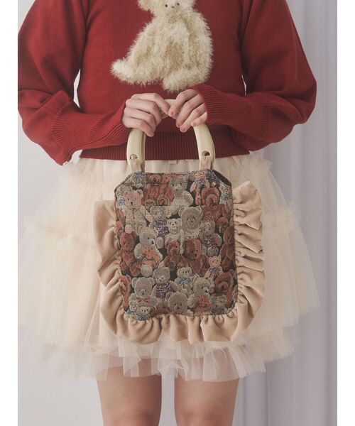merry jenny(メリージェニー)の「bearジャガードハンドバッグ(ハンドバッグ・レディース・ブラック/ボルドー/ベージュ・FREE)」の15枚目の写真