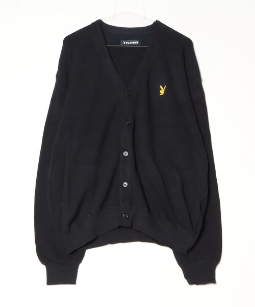 PLAYBOY(プレイボーイ)の「PLAYBOY/プレイボーイ RABBIT V-NECK CARDIGAN カーディガン ワンポイント(カーディガン/ボレロ・メンズ・ブラック/ホワイト/チャコール・L)」の3枚目の写真