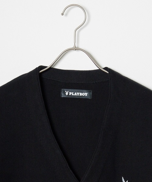 PLAYBOY(プレイボーイ)の「PLAYBOY/プレイボーイ RABBIT V-NECK CARDIGAN カーディガン ワンポイント(カーディガン/ボレロ・メンズ・ブラック/ホワイト/チャコール・L)」の10枚目の写真