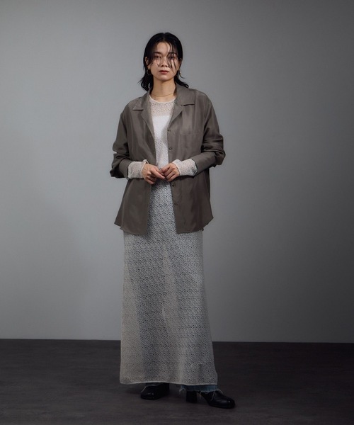 ブラウス シャツ 「25AW」GENTLE SILK オープンカラーシャツ「セットアップ対応・洗える」 レディース 25AW]GENTLE SILK オープンカラーシャツ【セットアップ対応