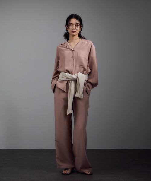 ブラウス シャツ 「25AW」GENTLE SILK オープンカラーシャツ「セットアップ対応・洗える」 レディース 25AW]GENTLE SILK オープンカラーシャツ【セットアップ対応
