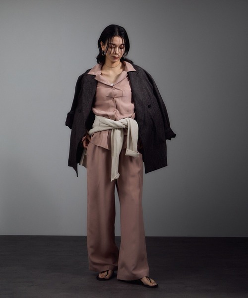 ブラウス シャツ 「25AW」GENTLE SILK オープンカラーシャツ「セットアップ対応・洗える」 レディース 25AW]GENTLE SILK オープンカラーシャツ【セットアップ対応
