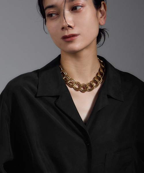 SALON adam et rope'（サロン アダム エ ロペ）の「[25AW]GENTLE SILK オープンカラーシャツ / セットアップ対応・洗える（シャツ/ブラウス・レディース・ブラック/ブラウン系その他2/ピンク系その他2・FREE）」の10枚目の写真