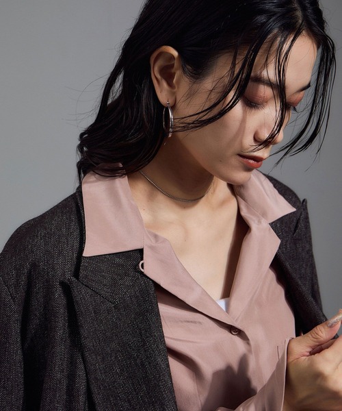 SALON adam et rope'（サロン アダム エ ロペ）の「[25AW]GENTLE SILK オープンカラーシャツ / セットアップ対応・洗える（シャツ/ブラウス・レディース・ブラック/ブラウン系その他2/ピンク系その他2・FREE）」の17枚目の写真