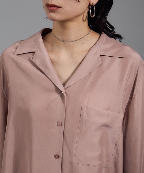SALON adam et rope'（サロン アダム エ ロペ）の「[25AW]GENTLE SILK オープンカラーシャツ / セットアップ対応・洗える（シャツ/ブラウス・レディース・ブラック/ブラウン系その他2/ピンク系その他2・FREE）」の21枚目の写真