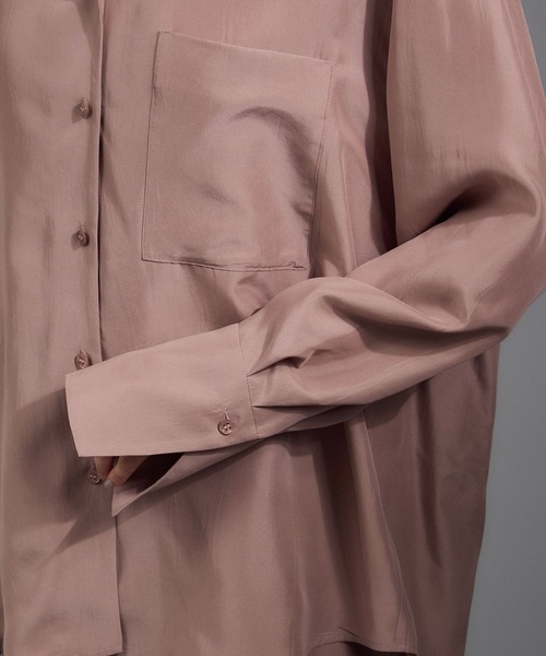 SALON adam et rope'（サロン アダム エ ロペ）の「[25AW]GENTLE SILK オープンカラーシャツ / セットアップ対応・洗える（シャツ/ブラウス・レディース・ブラック/ブラウン系その他2/ピンク系その他2・FREE）」の22枚目の写真