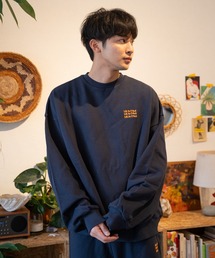 skoool（スクール）の「ロゴ刺繍クルーネックスウェット／ドロップショルダー × コットン100％（スウェット）」