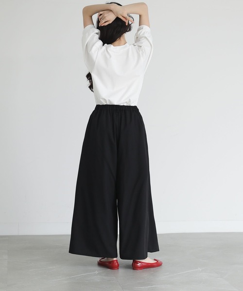 somari imagination（ソマリ イマジネーション）の「『チュール切替レースアップワイドパンツ』（その他パンツ・レディース・ブラック/カーキ・2/1）」の17枚目の写真