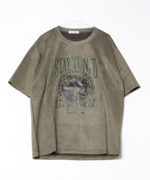 WARAIJOGO(ワライジョウゴ)の「【WARAIJOGO】ベロアタッチオーバーサイズプリントTシャツ(NEZ)(Tシャツ/カットソー・レディース・レッド/グリーン/グレー/ブラック/ブラウン・FREE)」の8枚目の写真