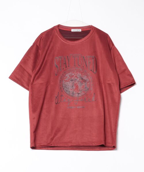 WARAIJOGO(ワライジョウゴ)の「【WARAIJOGO】ベロアタッチオーバーサイズプリントTシャツ(NEZ)(Tシャツ/カットソー・レディース・レッド/グリーン/グレー/ブラック/ブラウン・FREE)」の7枚目の写真