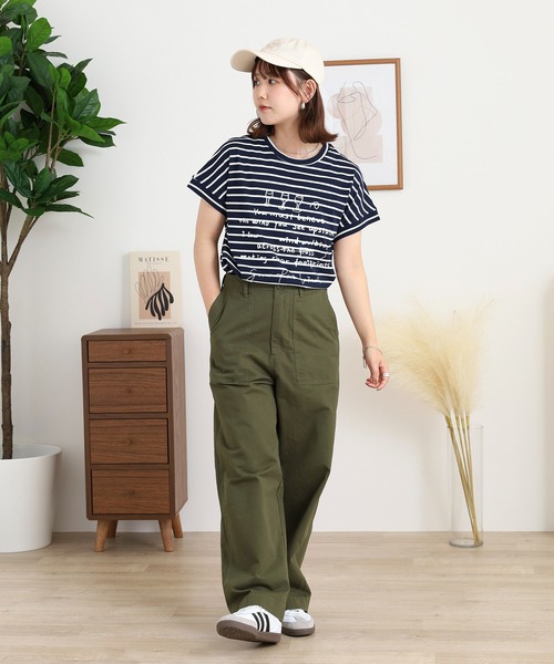 BRODIAEA(ブローディア)の「BRODIAEA ボーダー半袖カットソー(Tシャツ/カットソー・レディース・ホワイト×ブラック/ホワイト×レッド/ネイビー×ホワイト・40)」の13枚目の写真