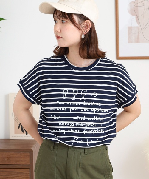 BRODIAEA(ブローディア)の「BRODIAEA ボーダー半袖カットソー(Tシャツ/カットソー・レディース・ホワイト×ブラック/ホワイト×レッド/ネイビー×ホワイト・40)」の10枚目の写真