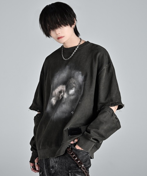 ADRER（アドラー）の「Switch-Sleeve Heavy Weight Sweat / スイッチスリーブヘビーウェイトスウェット（スウェット・メンズ・ブラック系2/ブラック系1/グレー系1/ホワイト系1/ブラウン系1・L/M/S/XS）」の5枚目の写真