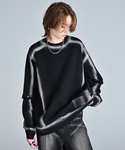 ADRER（アドラー）の「Switch-Sleeve Heavy Weight Sweat / スイッチスリーブヘビーウェイトスウェット（スウェット・メンズ・ブラック系2/ブラック系1/グレー系1/ホワイト系1/ブラウン系1・L/M/S/XS）」の7枚目の写真