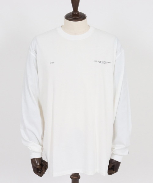 GLIMCLAP(グリムクラップ)の「mlt5302-Boxy silhouette long sleeve T-shirt-Minimal printed design- ロングスリーブTシャツ(Tシャツ/カットソー・メンズ・ホワイト/ブラック・S/M/L)」の20枚目の写真