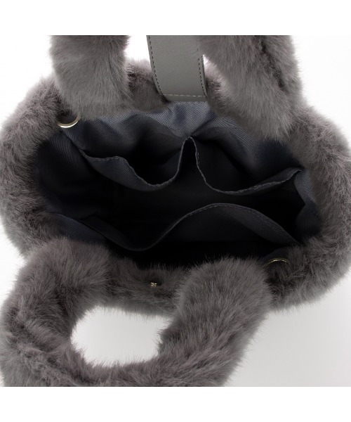 EVOL（イーボル）の「【軽量・ミニサイズ】2WAYファーバッグ LZ40243（ハンドバッグ・レディース・グレー/アイボリー/ピンク・FREE）」の7枚目の写真