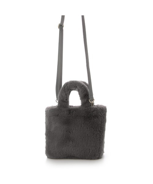 EVOL（イーボル）の「【軽量・ミニサイズ】2WAYファーバッグ LZ40243（ハンドバッグ・レディース・グレー/アイボリー/ピンク・FREE）」の9枚目の写真