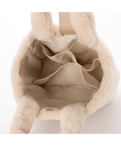 EVOL（イーボル）の「【軽量・ミニサイズ】2WAYファーバッグ LZ40243（ハンドバッグ・レディース・グレー/アイボリー/ピンク・FREE）」の15枚目の写真