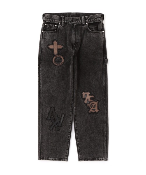 LEATHER PATCH DENIM PANTS / レザーパッチ デニムパンツ