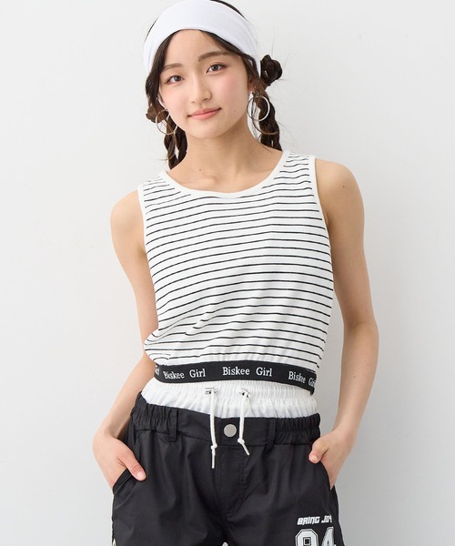 裾ロゴクロップドタンクトップ（パット付き）（その他トップス