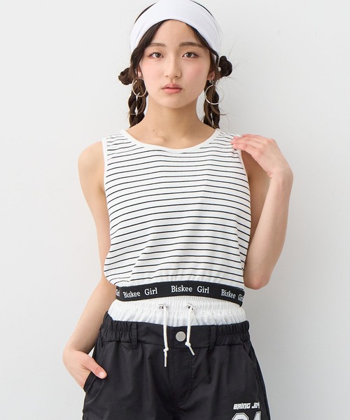 裾ロゴクロップドタンクトップ（パット付き）（その他トップス