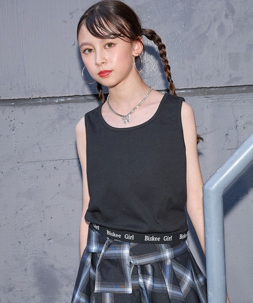 裾ロゴクロップドタンクトップ（パット付き）（その他トップス