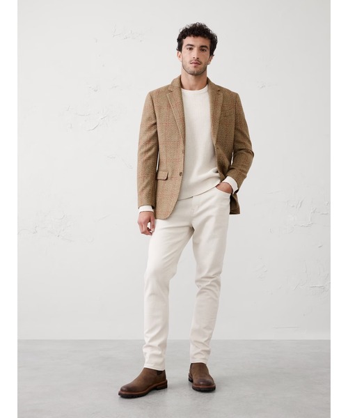 BANANA REPUBLIC FACTORY STORE（バナナリパブリック ファクトリーストア）の「BANANA REPUBLIC FACTORY STORE　　テーラードフィット ウールブレンドウィンドウペンジャケット（テーラードジャケット・メンズ・ベージュ・40/38/36/42/34）」の3枚目の写真
