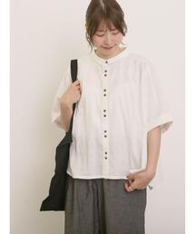 Samansa Mos2 | ◎ちび襟並び釦ワイドシャツ(シャツ/ブラウス)