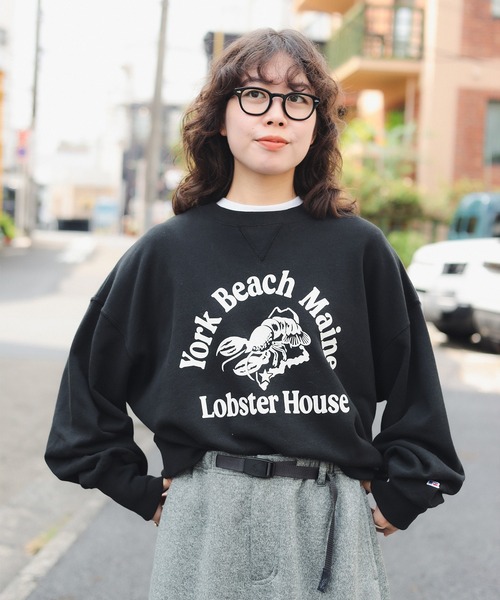 別注】RUSSELL ATHLETIC / プリント クルーネック スウェット