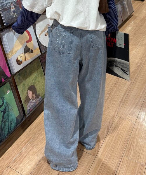 CIAOPANIC TYPY(チャオパニックティピー)の「【2WAYシルエット調節可能】【UNISEX】オーバーダイウエストタックデザインデニム(デニムパンツ・レディース・ブラック/ネイビー/サックスブルー・MEDIUM/LARGE)」の12枚目の写真