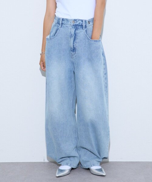 セール】【2WAYシルエット調節可能】【UNISEX】オーバーダイウエスト